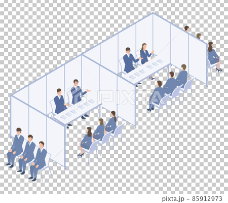 企業内で行われる就職面接のアイソメイラスト 企業内で行われる就職面接のアイソメイラスト 85912973