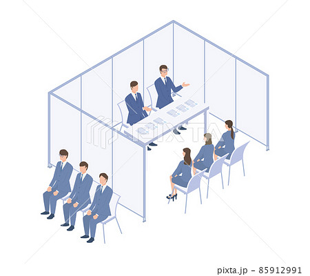 企業内で行われる就職面接のアイソメイラスト 企業内で行われる就職面接のアイソメイラスト 85912991
