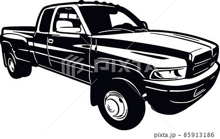 Classic Truck, Muscle car, Classic car, Stencil, Silhouette, Vector Clip Art - Truck 4x4 Off Road - Offroad car for tshirt and emblem 85913186