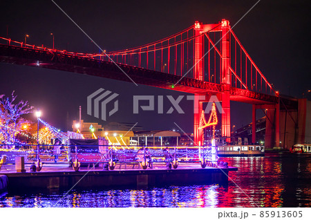 若松南海岸通りのイルミネーション夜景2021年 85913605