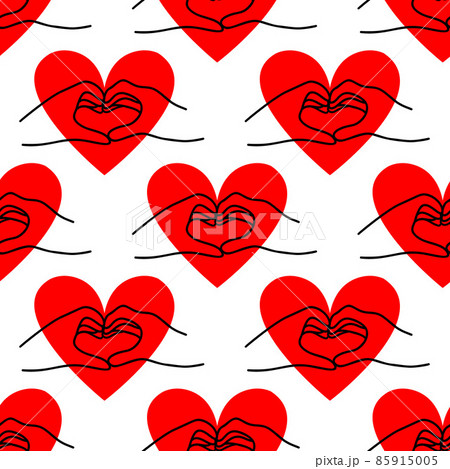 pattern with a heart in the shape of hands.Valentines Day Design pattern with a heart in the shape of hands.Valentines Day Design 85915005