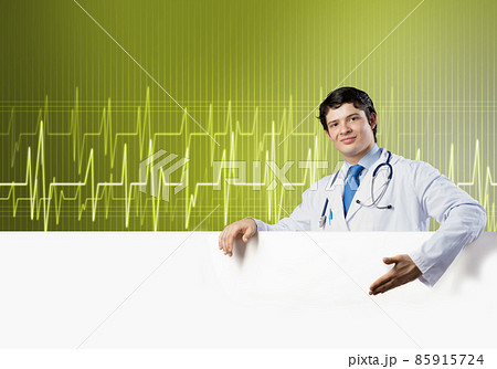 Doctor with banner Doctor with banner 85915724