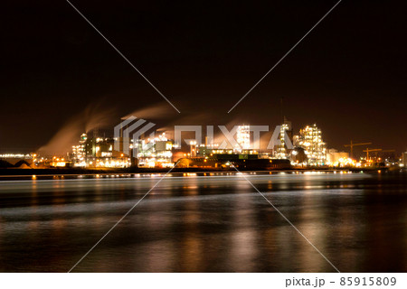 Chemical factory in Dordrecht as seen from the other side across the river Merwede 85915809