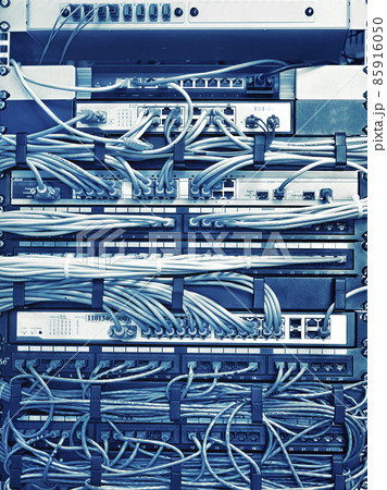 Patch Panel server rack with cords in different colors 85916050