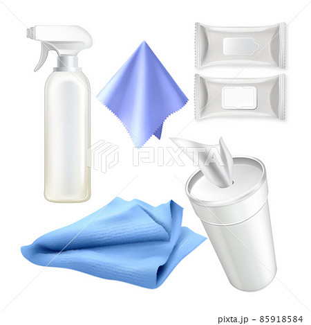 Cleaning wipes box spray vector Cleaning wipes box spray vector 85918584