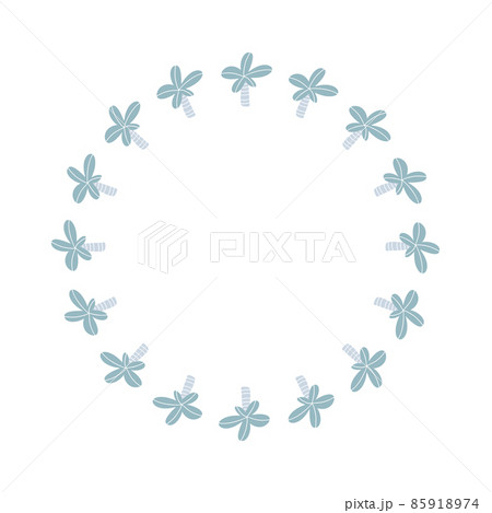 Round vector frame wreath of palms. Template for poster, greeting card banner, social network. Stock illustration Isolated object on white background 85918974