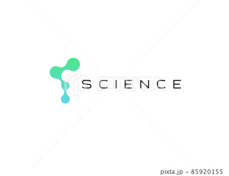 Abstract science logo, connected dots shape, logotype template for chemistry, medicine, bio laboratory. Technology and research innovation vector isolated symbol 85920155