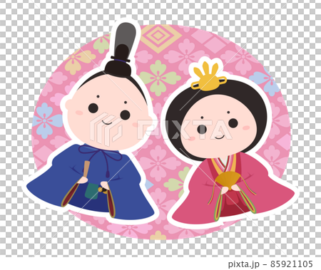 Illustration of cute chicks_round background 85921105