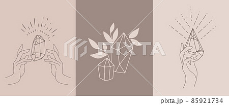 Collection of posters with crystals 85921734