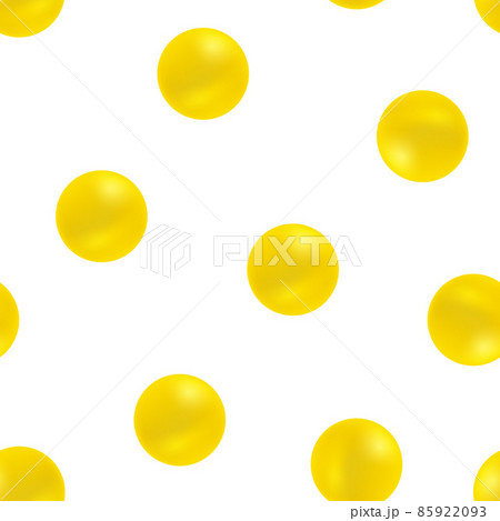 Seamless pattern of yellow dragee pills. Vector illustration template on white background. 85922093