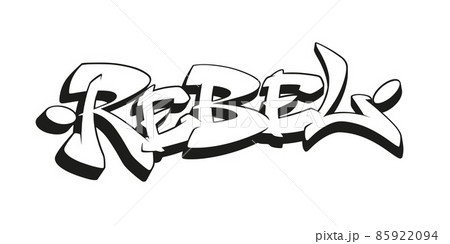 Rebel font in graffiti style. Vector illustration. 85922094
