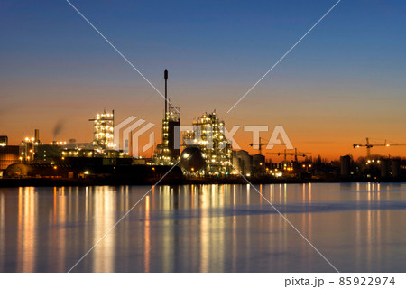 Chemical factory on the board of the river Merwede near Dordrecht Chemical factory on the board of the river Merwede near Dordrecht 85922974