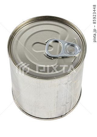 a tin can with a pull ring isolated on white background 85923448