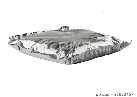 small blank single-use crumpled aluminum foiled plastic bag isolated on white background small blank single-use crumpled aluminum foiled plastic bag isolated on white background 85923457