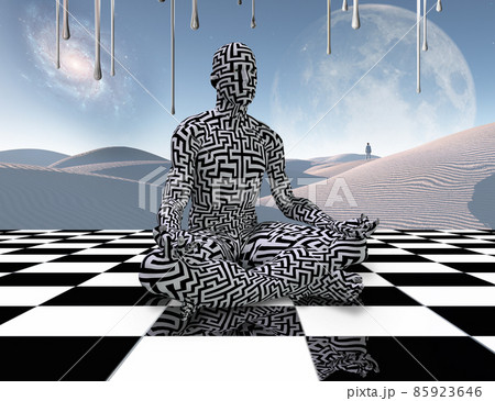 Meditation on a chessboard 85923646