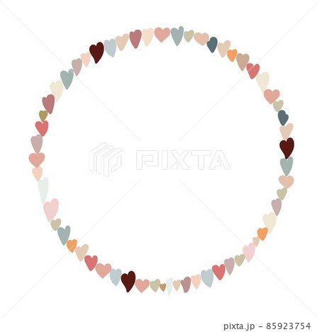 Boho style hearts round frame simple vector illustration in trendy pastel colors, symbol of love holiday, St Valentine day celebration collection for making cards, banners, modern posters Boho style hearts round frame simple vector illustration in trendy pastel colors, symbol of love holiday, St Valentine day celebration collection for making cards, banners, modern posters 85923754