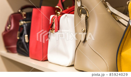 collection of handbags in woman`s closet collection of handbags in woman`s closet 85924029