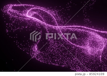 3D Render of many small ultraviolet particles flying on black festive background. Trendy backdrop for your design. Three-dimensional illustration 3D Render of many small ultraviolet particles flying on black festive background. Trendy backdrop for your design. Three-dimensional illustration 85924109