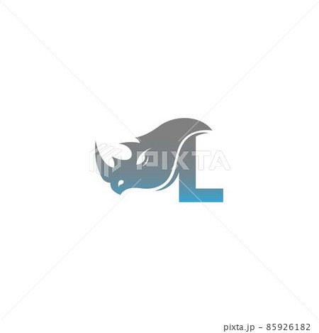 Letter L with rhino head icon logo template 85926182
