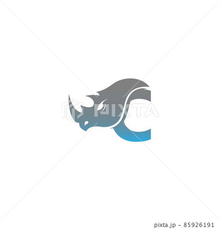 Letter C with rhino head icon logo template 85926191