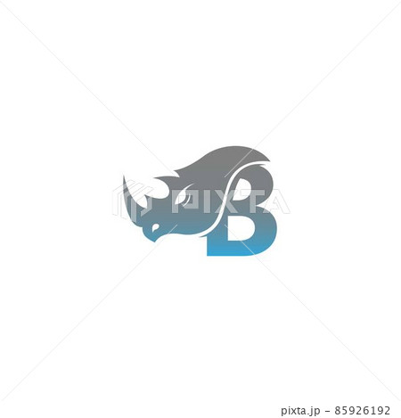 Letter B with rhino head icon logo template 85926192