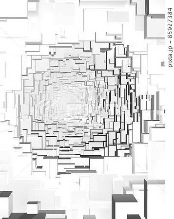 奥行きのある白い直方体の空間 奥行きのある白い直方体の空間 85927384