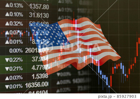 ビジネスイメージ データと国旗 ビジネスイメージ データと国旗 85927903