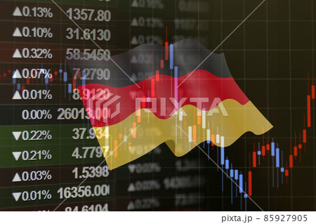 ビジネスイメージ データと国旗 ビジネスイメージ データと国旗 85927905