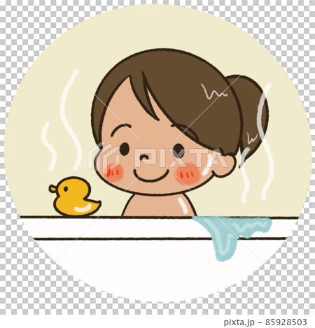 お風呂に入る女の子 85928503
