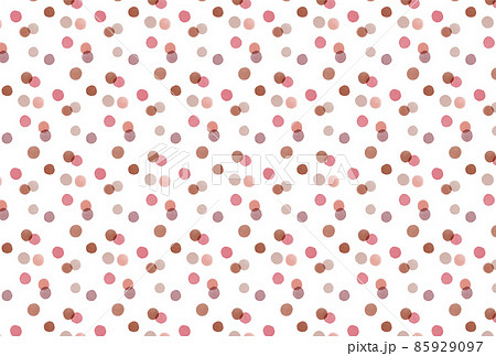 赤とピンクと茶色の水玉の白背景の壁紙のイラスト素材