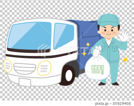 垃圾清潔人和垃圾車 85929408