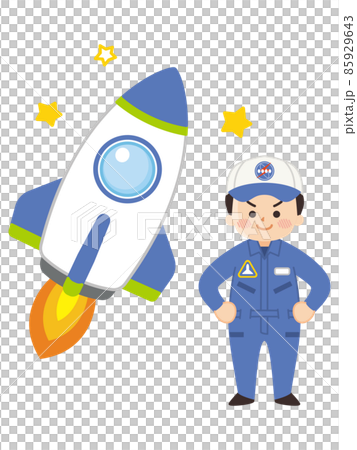 Astronaut man and space shuttle rocket Astronaut man and space shuttle rocket 85929643