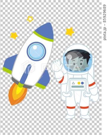 Astronaut man and spacecraft rocket 85929689