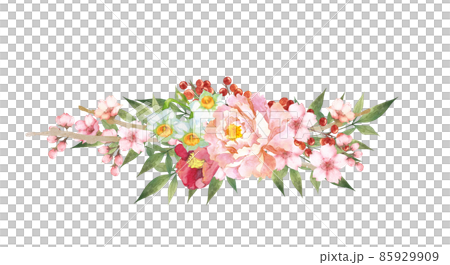 日式花束手繪水彩 85929909