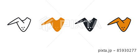 Chicken wings icon. Linear flat color icons contour shape outline. Black isolated silhouette. Fill solid icon. Modern glyph. Set of vector illustrations. Meat products and poultry. Food ingredients 85930277