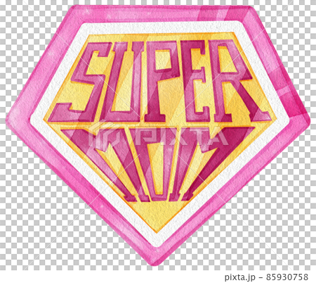 Super mom letter with mother day watercolor clipart png 85930758