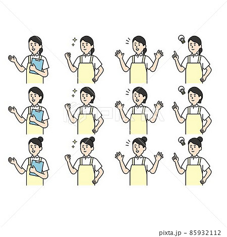 介護現場の動作や介護職人物のイラスト 85932112