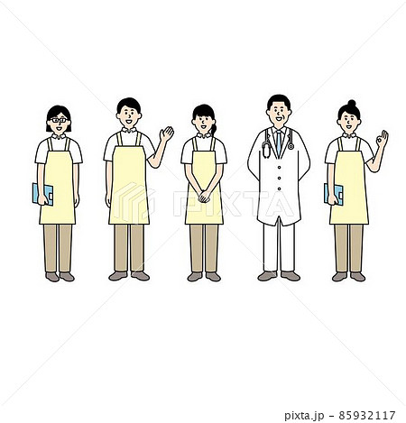 介護現場の動作や介護職人物のイラスト 85932117