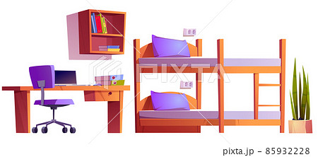 Hostel or student dormitory room interior stuff 85932228