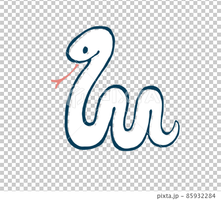 白蛇の手描きイラストのイラスト素材 [85932284] - PIXTA