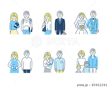 新社会人から家族になるまでの成長段階 男女 セット 新社会人から家族になるまでの成長段階 男女 セット 85932291