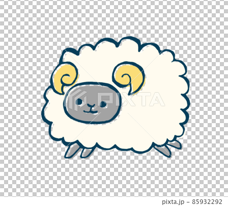 羊のかわいい手描きイラスト 85932292