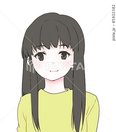 イラスト素材 ロングヘアの小学生の女の子のイラスト素材