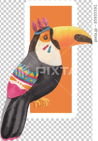 Funny tribal animals. Woodland baby animal, cute wild forest fox and jungle tribals zoo isolated cartoon watercolor character set 85935591