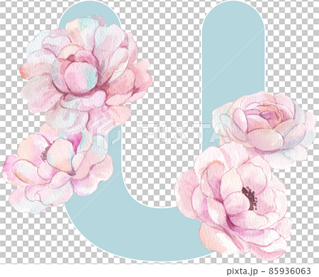 Alphabet A-Z isolated cute watercolor unicorn and stars clipart. Nursery unicorns illustration. Princess unicorns poster. Trendy pink cartoon horse. 85936063