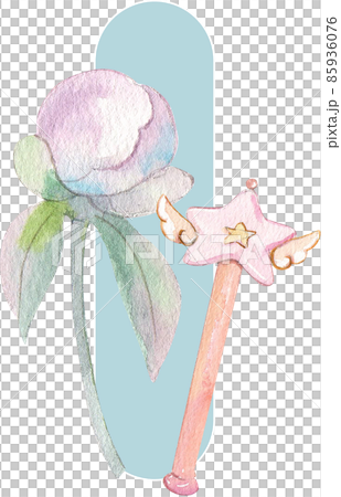Alphabet A-Z isolated cute watercolor unicorn and stars clipart. Nursery unicorns illustration. Princess unicorns poster. Trendy pink cartoon horse. 85936076