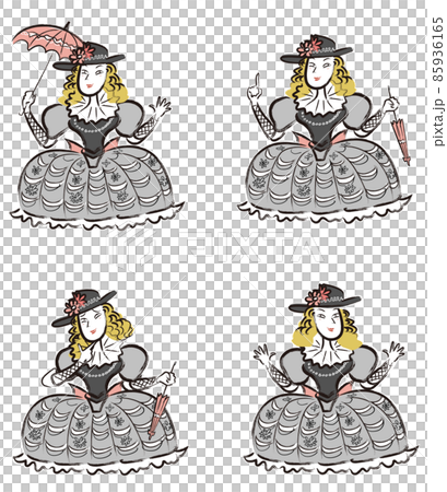 西洋風の雰囲気の夫人 85936165