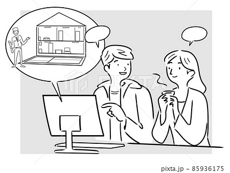 新築の計画-パソコンで調べる 85936175