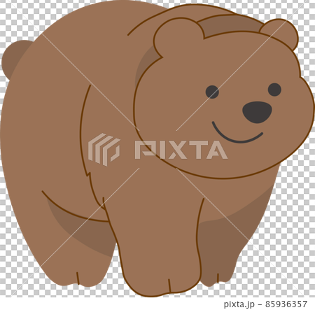 一隻棕熊微笑著走路 一隻棕熊微笑著走路 85936357