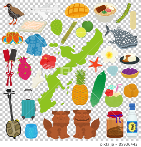 沖縄本島のイラストセット（地図外） 85936442